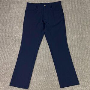 FootJoy Athletic Fit Pants Mens 35 x 32 Blue Performance Golf Stretch Navy Chino